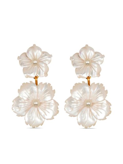 Jennifer Behr Tibby floral drop earrings - Neutrals - zdjęcie produktu nr 1