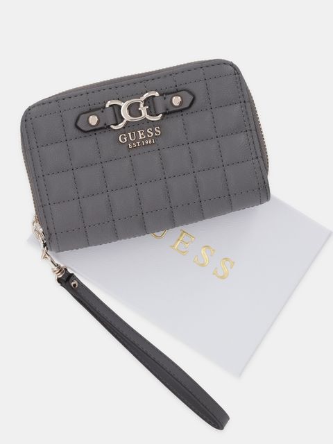 Guess portfel NADIRA damski kolor szary SWQG84 24164