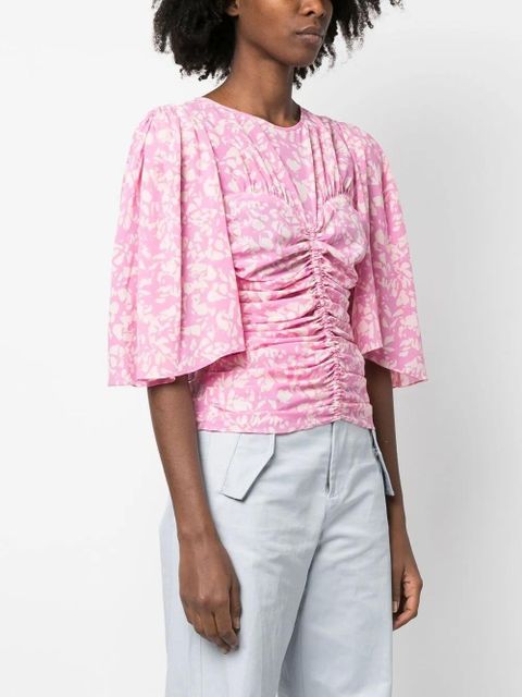 ISABEL MARANT Lidiane ruched blouse - Pink