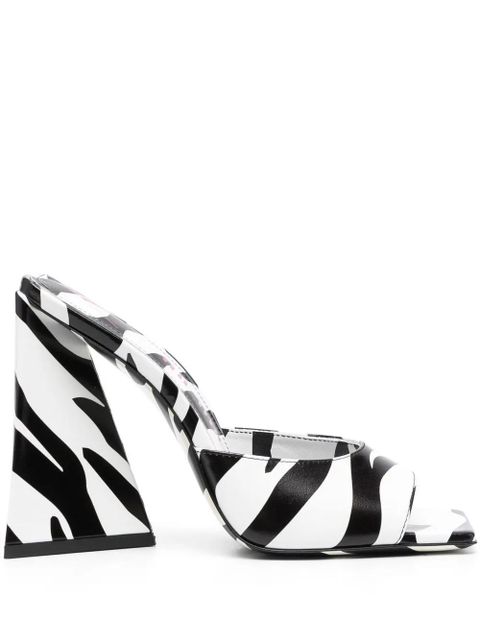 The Attico 115mm Devon zebra-print sandals - White - zdjęcie produktu nr 1