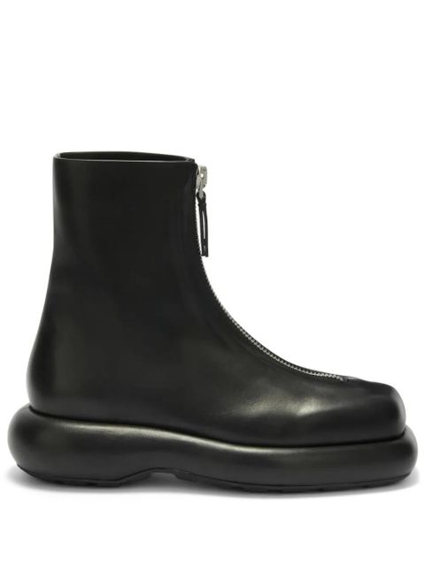 Jil Sander zip-up leather boots - Black - zdjęcie produktu nr 1