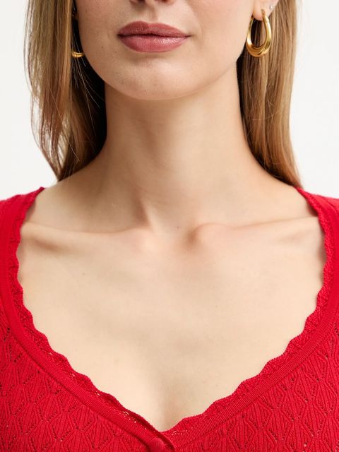 Morgan sweter damskie kolor czerwony lekki MSNAKE