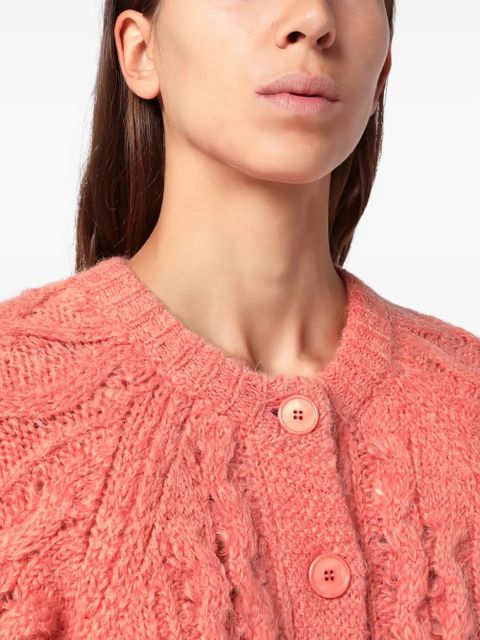 MARANT ÉTOILE cable-knit buttoned cardigan - Pink