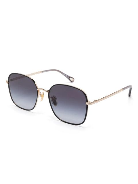 Chloé Eyewear oversize-frame sunglasses - Gold - zdjęcie produktu nr 2