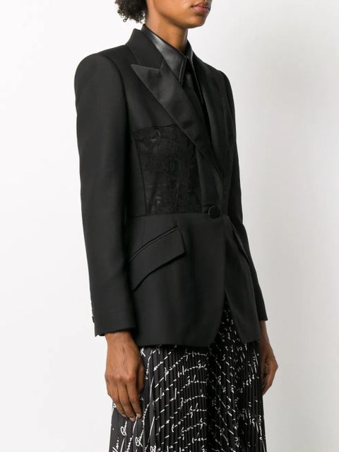 Alexander McQueen lace-panel blazer - Black