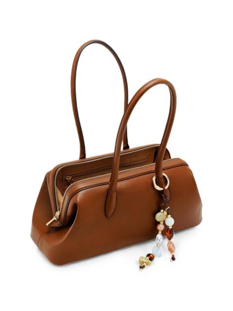 Cult Gaia Raia beaded-charm shoulder bag - Brown