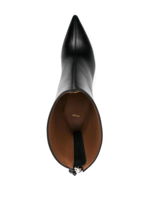 Maje 75mm leather ankle boots - Black