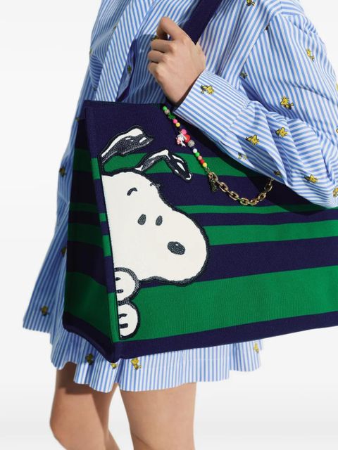 Essentiel Antwerp Peanuts™ striped graphics tote bag - Blue