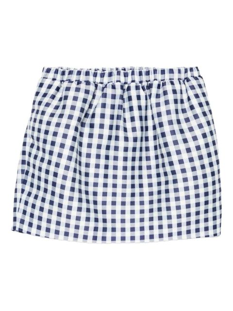 Self-Portrait gingham pleated skirt - Blue - zdjęcie produktu nr 1