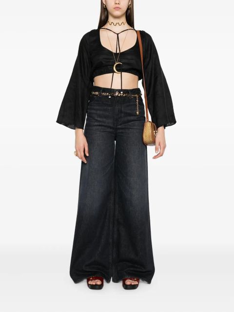 Chloé buttoned wide-leg jeans - Black - zdjęcie produktu nr 2