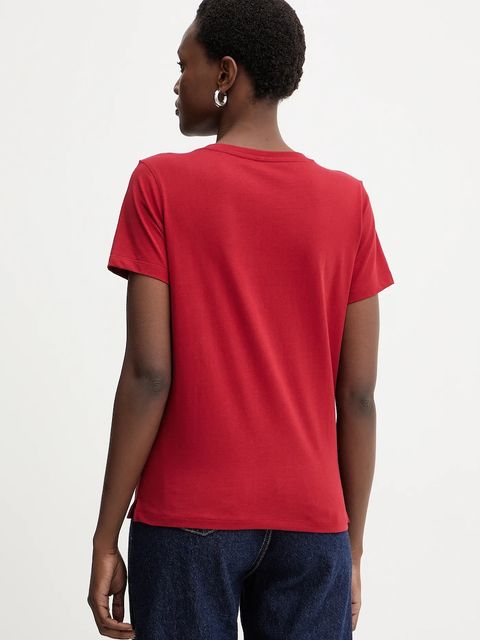 Guess t-shirt bawełniany damski kolor czerwony W5BI18 I3Z14