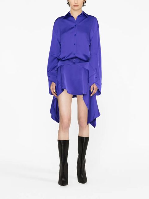 The Attico asymmetric-hem shirt dress - Purple - zdjęcie produktu nr 2