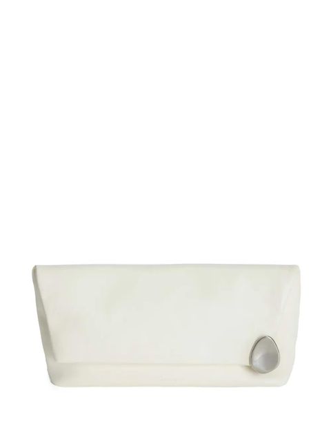Jil Sander gemstone-embellished zipped clutch bag - White - zdjęcie produktu nr 1