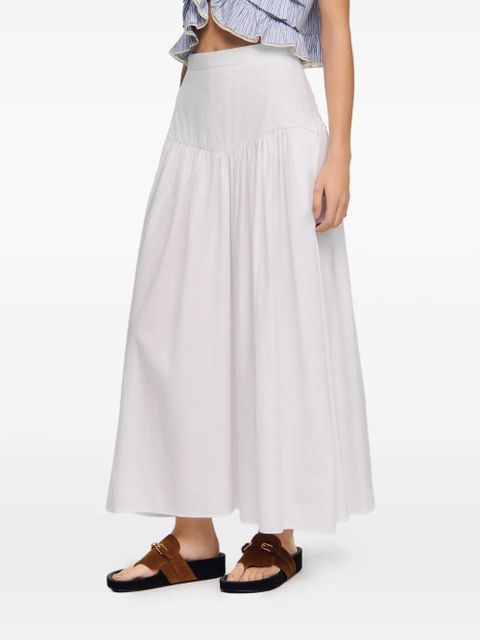 SANDRO tie-detail A-line maxi skirt - White