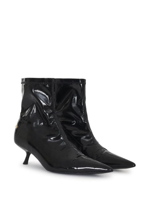 ANINE BING Hilda high-shine ankle boots - Black