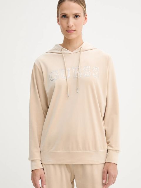 Guess bluza COUTURE damska kolor beżowy z kapturem z aplikacją V4RQ25 K0232 - zdjęcie produktu nr 1