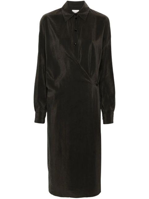 LEMAIRE asymmetric midi shirtdress - Brown - zdjęcie produktu nr 1