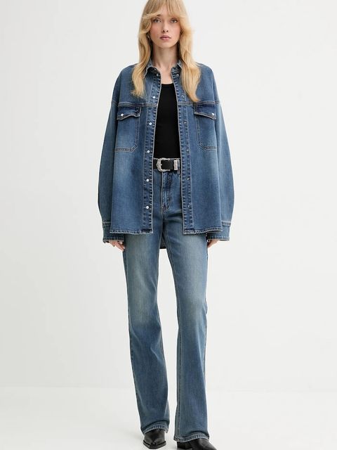 Gestuz koszula jeansowa damska kolor niebieski relaxed z kołnierzykiem klasycznym 10910575 - zdjęcie produktu nr 2