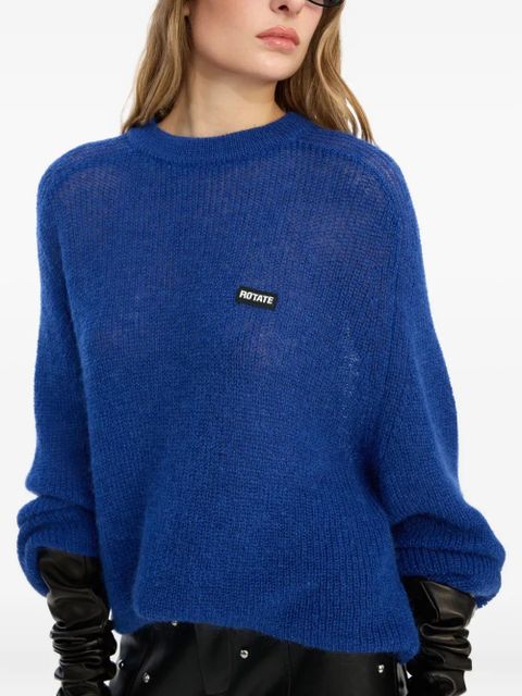 ROTATE BIRGER CHRISTENSEN logo-patch sweater - Blue