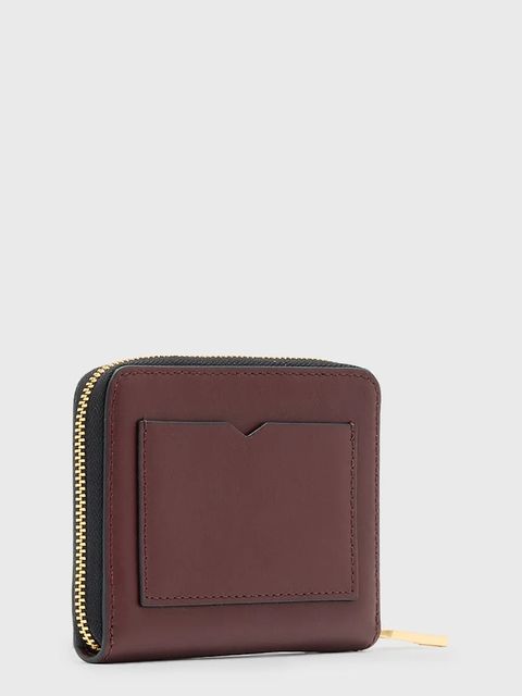 AllSaints portfel skórzany LENA HEX damski kolor czerwony W130XC - zdjęcie produktu nr 2