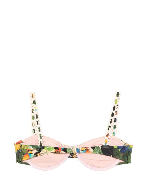 FARM Rio bird-print bikini top - Green - zdjęcie produktu nr 2