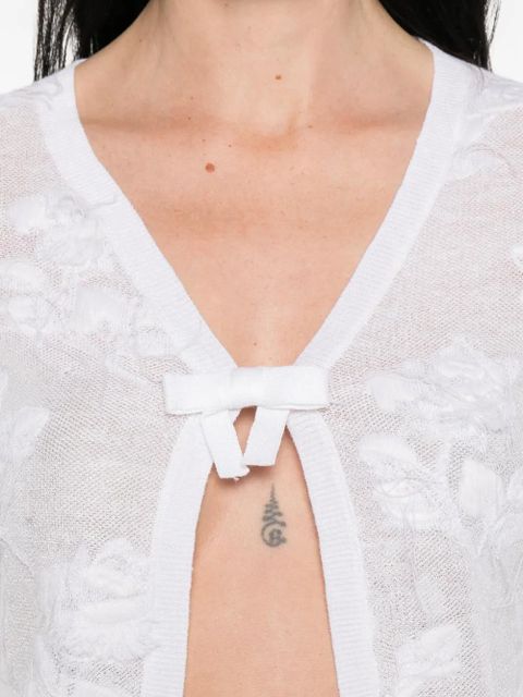 SHUSHU/TONG threadwork bow cardigan - Black