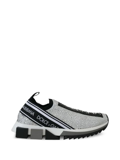 Dolce & Gabbana Portofino crystal-embellished sneakers - Silver - zdjęcie produktu nr 1