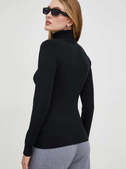 Answear Lab sweter z kaszmirem kolor czarny lekki z golfem