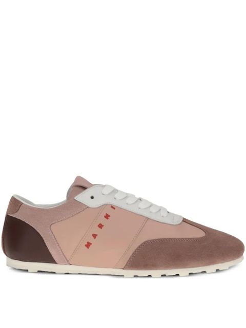 Marni suede-panel logo-embroidered sneakers - Pink - zdjęcie produktu nr 1