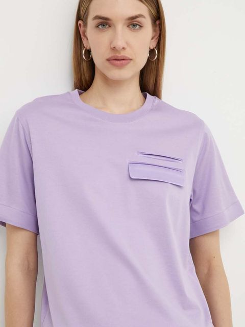 BOSS t-shirt bawełniany damski kolor fioletowy 50521741