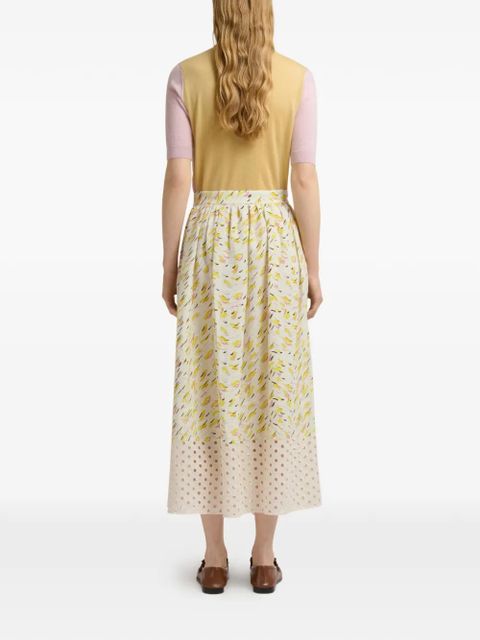 Marni Brushstroke abstract print skirt - White