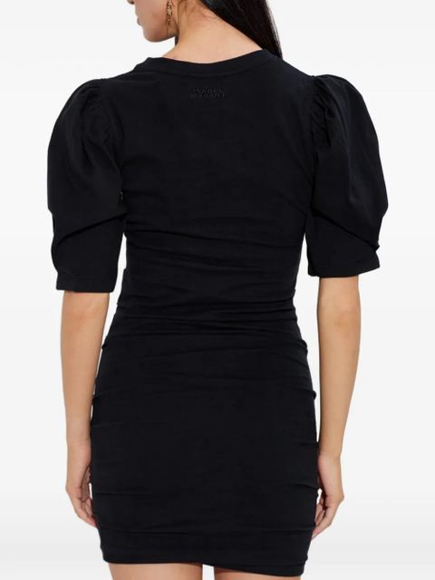 ISABEL MARANT Mylda puff-sleeve gathered mini dress - Black
