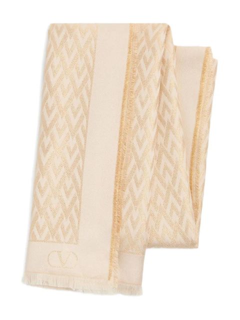 Valentino Garavani Toute La V silk stole - Neutrals