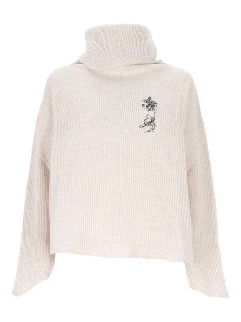 Vivienne Westwood embroidered-detail turtleneck sweater - Neutrals - zdjęcie produktu nr 1