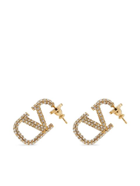 Valentino Garavani VLogo Signature crystal-embellished earrings - Gold - zdjęcie produktu nr 1