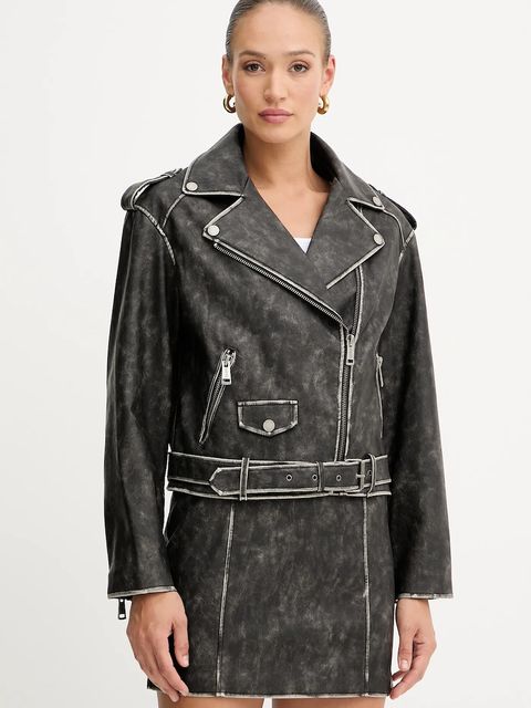 Guess ramoneska CHARLENE kolor czarny przejściowa oversize W5YL04 WHDI0 - zdjęcie produktu nr 1