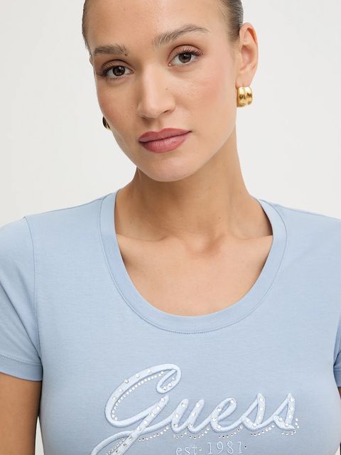 Guess t-shirt damski kolor niebieski W5YI46 J1314 - zdjęcie produktu nr 2