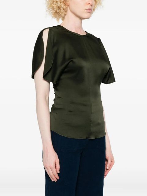 Victoria Beckham draped-sleeve blouse - Green - zdjęcie produktu nr 2