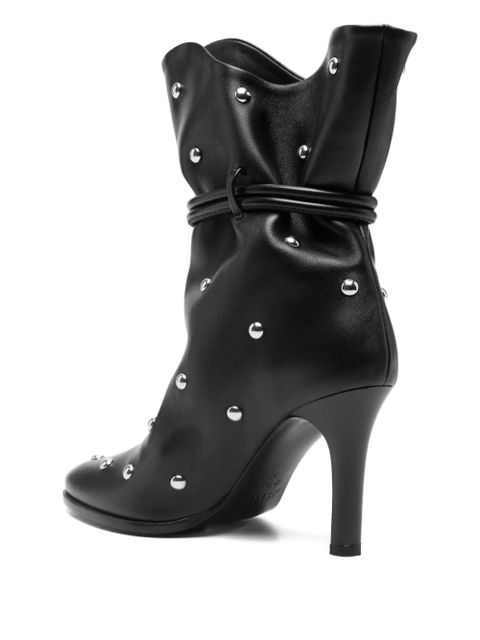 ISABEL MARANT 100mm Lolya studded leather boots - Black