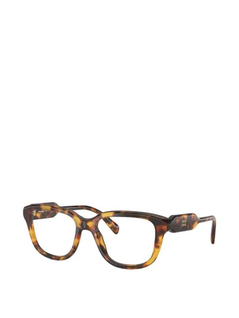 Miu Miu Eyewear geometric-frame glasses - Brown - zdjęcie produktu nr 2