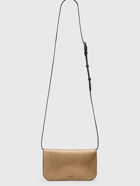 AllSaints torebka skórzana MAEVE kolor złoty W275XD - zdjęcie produktu nr 1