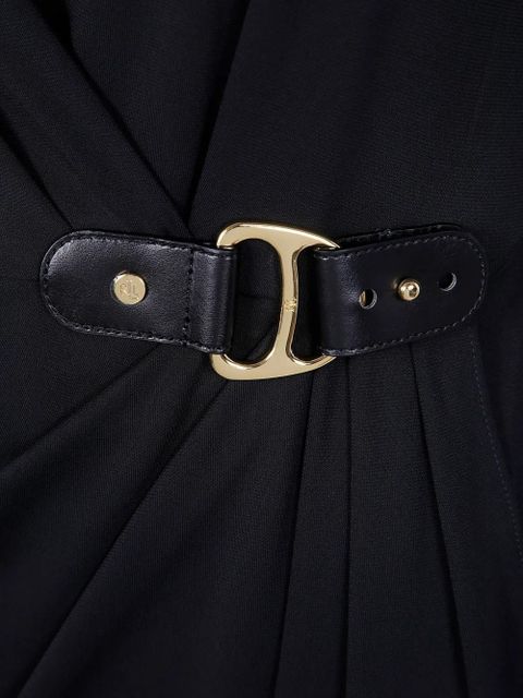 Lauren Ralph Lauren buckle-detail draped dress - Black