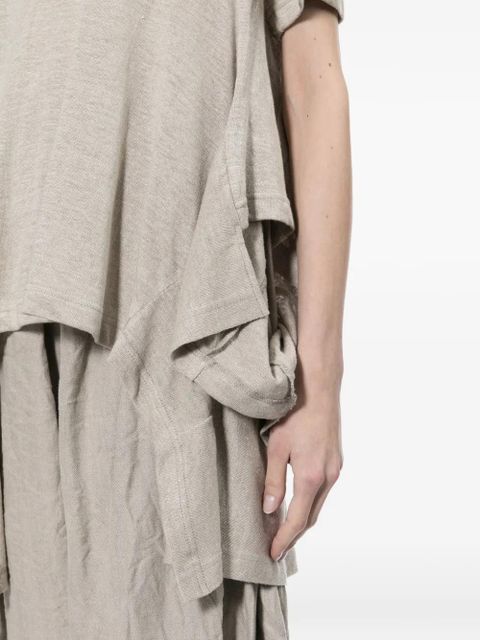 Comme Des Garçons ruffled round neck T-shirt - Neutrals