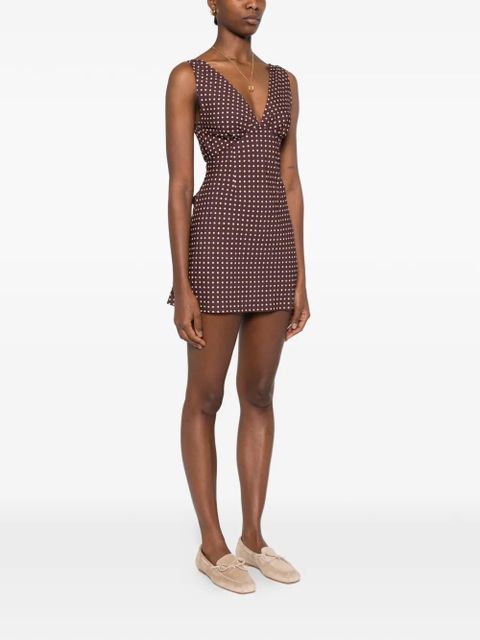 Faithfull the Brand Graciela polka-dot mini dress - Brown