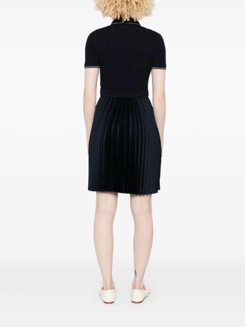 Maje polo-neck pleated dress - Blue