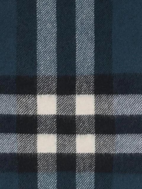 Burberry fringed checked scarf - Blue