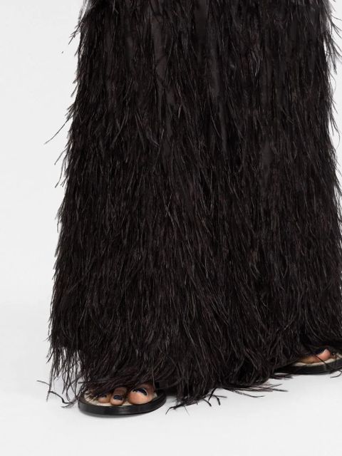 Cult Gaia Raisa feather-embellished gown - Black