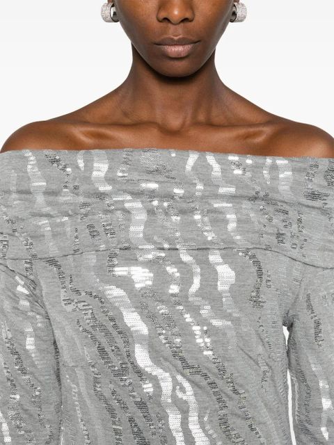 ROTATE BIRGER CHRISTENSEN sequinned midi dress - Grey