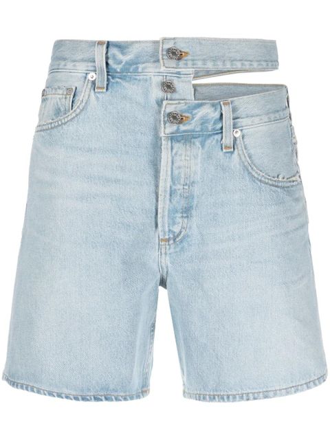 AGOLDE asymmetric denim shorts - Blue - zdjęcie produktu nr 1