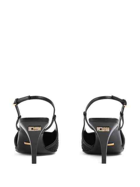 Gucci 85mm GG-crystal moire pumps - Black